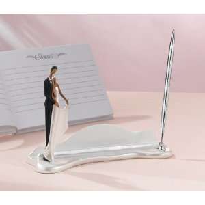    African American Guest Book Holder with Pen
