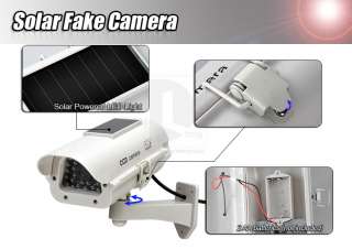 2x Solar Power Dummy Fake Security CCTV CCD LED Camera professional 