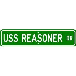  USS REASONER FF 1063 Street Sign   Navy Patio, Lawn 