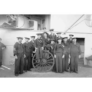  USS New York Gun Crew Posing on the Gun Deck 8 1/2 X 11 
