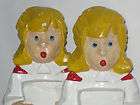 LOT 2 VTG~SHABBY~CHAL​K WARE CHOIR GIRL FIGURINE~PRIMIT​I