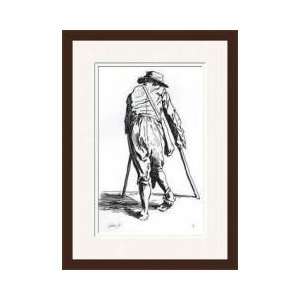  Beggar On His Crutches From Behind Framed Giclee Print 