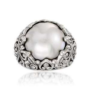  15mm Cultured Mabe Pearl Ring In Sterling Silver Jewelry