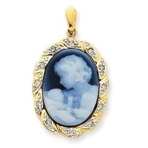  14k Gold New Arrival Twins Agate Cameo Jewelry