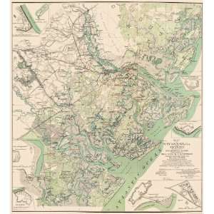  SAVANNAH GA. AND VICINITY GEORGIA (GA) 1864 MAP