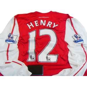  HENRY #12 ARSENAL HOME L/S SOCCER JERSEY FOOTBALL SHIRT 