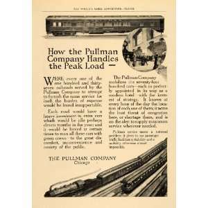  1918 Ad Pullman Passenger Train Cars Peak Load Chicago 