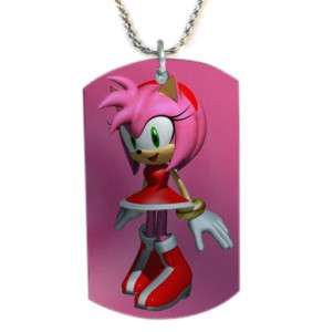 Sonic The Hedgehog Amy Rose Dog Tag Pendant Necklace  