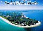 SANIBEL ISLAND   Florida   Aerial View   Travel Souvenir Fridge Magnet