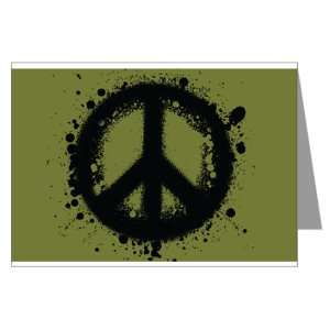  Greeting Card Peace Symbol Ink Blot 