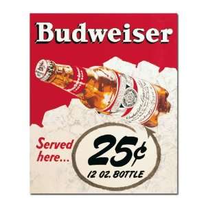  Budweiser Vintage Ad   25 cents   Canvas 18 x 22 Inch 