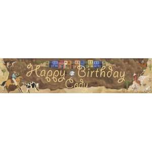  Cowboy Canvas Birthday Banner