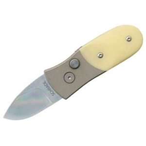  California Button Lock Knife with Yellow Handles