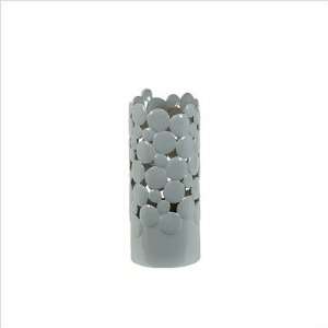  Urban Trends Light Grey Ceramic Vase Cut Design 20518 
