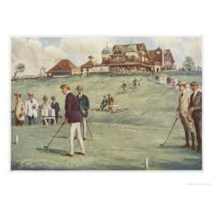  Golfers Golfing at the Royal Sydney Golf Club Links 