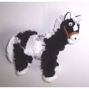  Horse Yarn Puppet Marionette   Black/White Paint/Pinto 