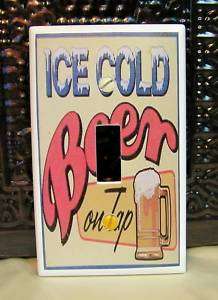 VINTAGE ICE COLD BEER SIGN LIGHT SWITCH PLATE COVER  