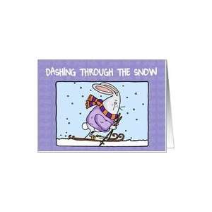  dashing through the snow bunny Card Health & Personal 