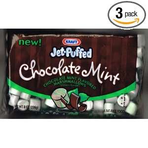 Jet Puffed Chocolate Mint Mini Marshmallow, 8 Ounce (Pack of 3 