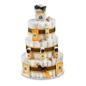 Burts Bees Ingredients Diaper Cake   Three Tiers New Baby Gift Basket 