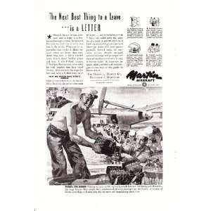 1945 WWII Ad Martin Aircraft Deliver V Mail Pacific Original Vintage 