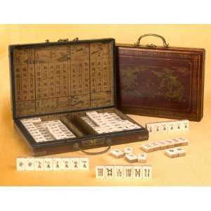  Mahjong in Dragon/Phoenix Wooden Case Toys & Games