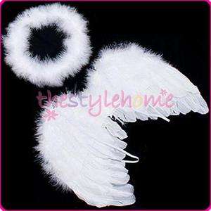 Baby Infant Newborn Feather Angel Wings & Halo props  