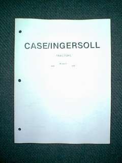 CASE INGERSOLL TRACTOR MODELS 446 & 448 SERVICE MANUAL  