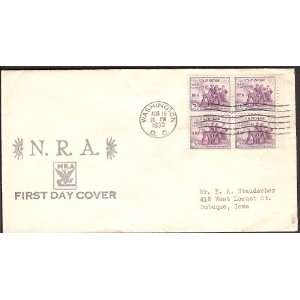 Scott #732 (unlisted)First Day Cover; NRA; National Recovery Act Stamp 