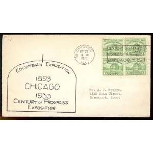  Scott # 728 (unlisted) First Day Cover; Chicago; Century 
