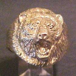 14Kt Gold Grizzly Bear Ring   Original Design   NEW  