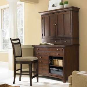 Abbott Place Hobby Station with Hutch in Rich Warm Cherry 