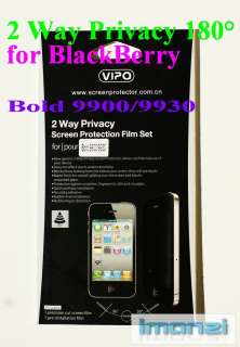 Way privacy anti spy 180° screen protector film for BlackBerry Bold 