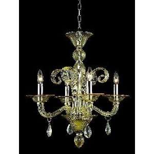 Muse Collection 4 Light 23ö Yellow Murano Style Glass Crystal Mini 