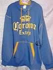 CORONA EXTRA Blue/Yellow High Quality w/Front Pockets Zippered HOODIE
