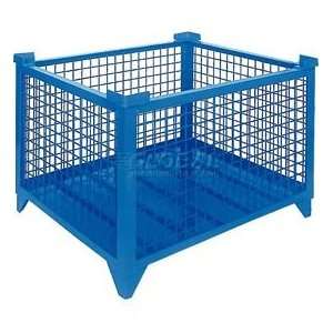  Stackable Steel Container, Wire Mesh, Drop Gate, 48L X 48 