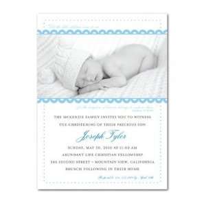  Baptism, Christening Invitations   Blue Verse Photo Baptism 