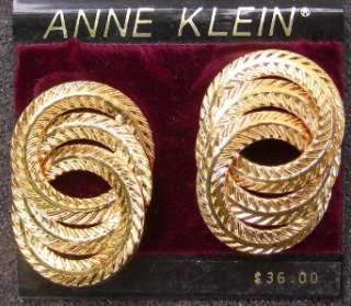 ANNE KLEIN Goldtone Knots Pierced Earrings #38  