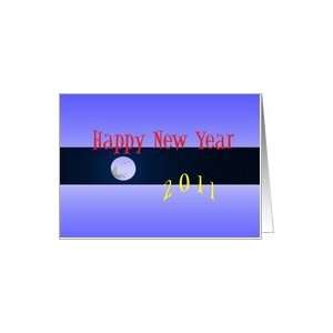  New Years, Full Moon in Night Sky, 2011 Card Health 