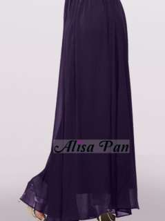   Purples Chiffon Crystal V neck Long Pageant Prom Dress 09016 Size 2XL