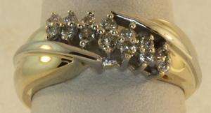   gold .26ct diamond anniversary wedding band ring vintage estate 5.7g