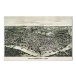  Cincinnati birdseye map   1900 (Henderson) BigMapB Posters 