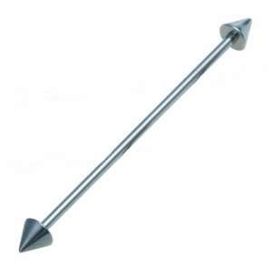   ) Stainlessl Steel Industrial Barbell with 5 mm Spikes Ear Piercing