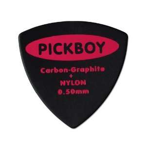   Triangle Pick, black w/ red, Carbon Graphite Nylon, 0.50mm, 50 picks