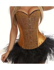 Corset Buy Sparkly Night III Gold Sparkly Satin Overbust Corset