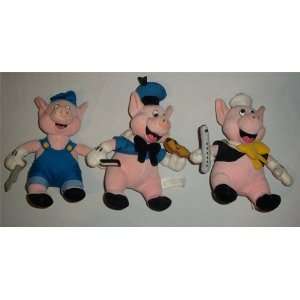  Walt Disney 3 Little Pigs 8 Plush Set of 3 RARE 
