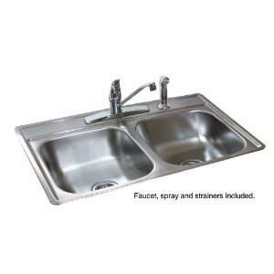 Franke USA Double Basin Stainless Steel Topmount Kitchen Sink 
