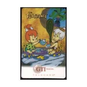Collectible Phone Card Flintstones Cartoon Pebbles & Bam Bam Playing 