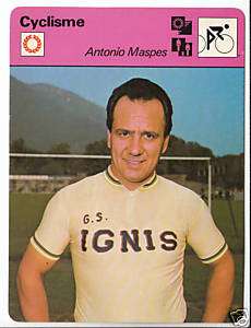 ANTONIO MASPES Cycling 1977 FRANCE SPORTSCASTER CARD  