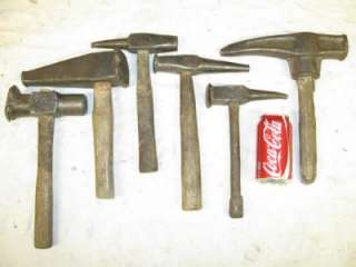 86 Lot of 6 Antique Vintage Blacksmith Anvil Forge Tools Hammers 